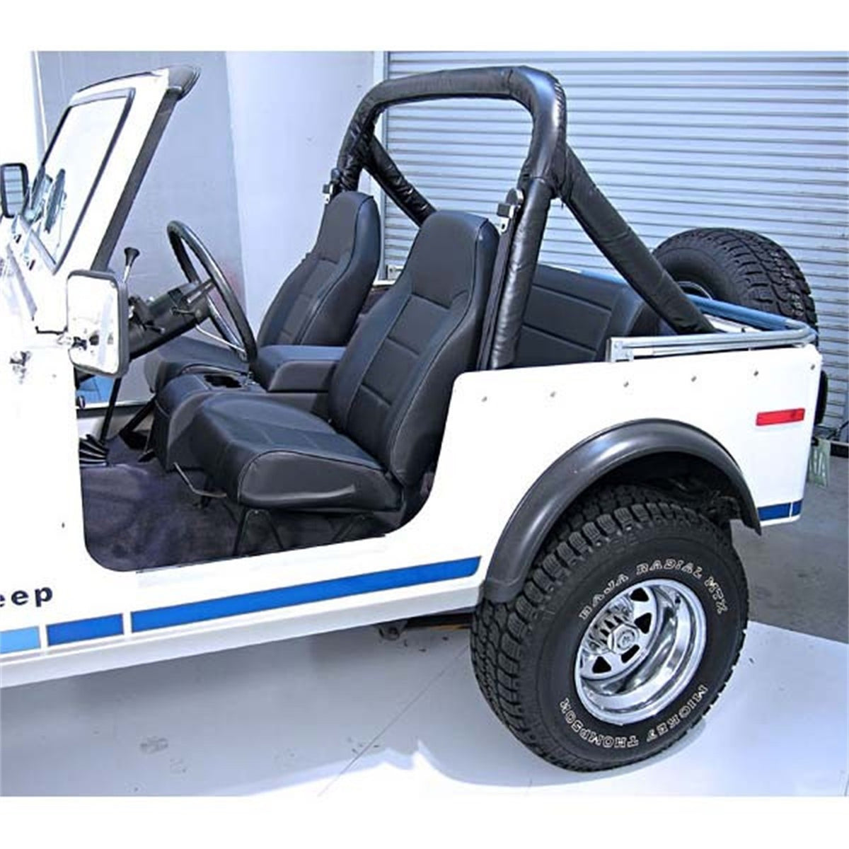 RUGGED RIDGE 13401.01 Rugged Ridge Seat - Front, High-Back, No-Recline - Fits 1976–2002 Jeep CJ & Wrangler YJ/TJ - Features Automotive-Grade Vinyl & Dense Foam - Black