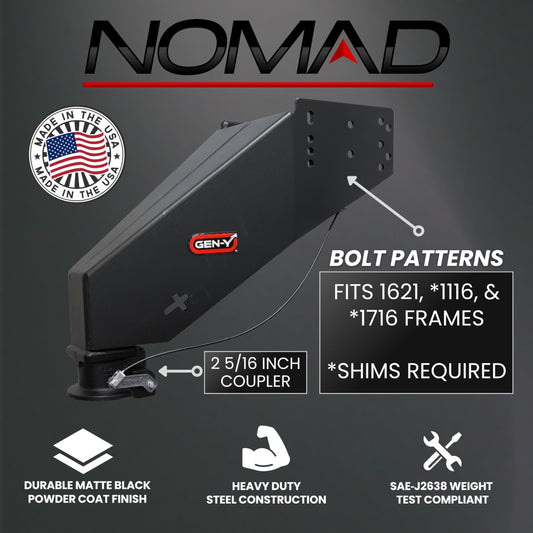 GEN-Y HITCH GH-8101 GEN-Y Hitch Nomad 5th Wheel to Gooseneck Static Pin Box | Made in USA