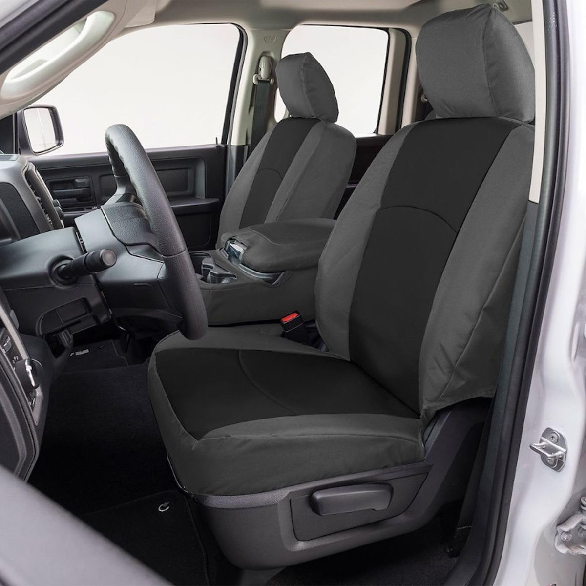 COVERCRAFT GTD4180ABENBC Custom Front Row Seat Covers for 19-24 Dodge Ram - Black/Charcoal by Covercraft