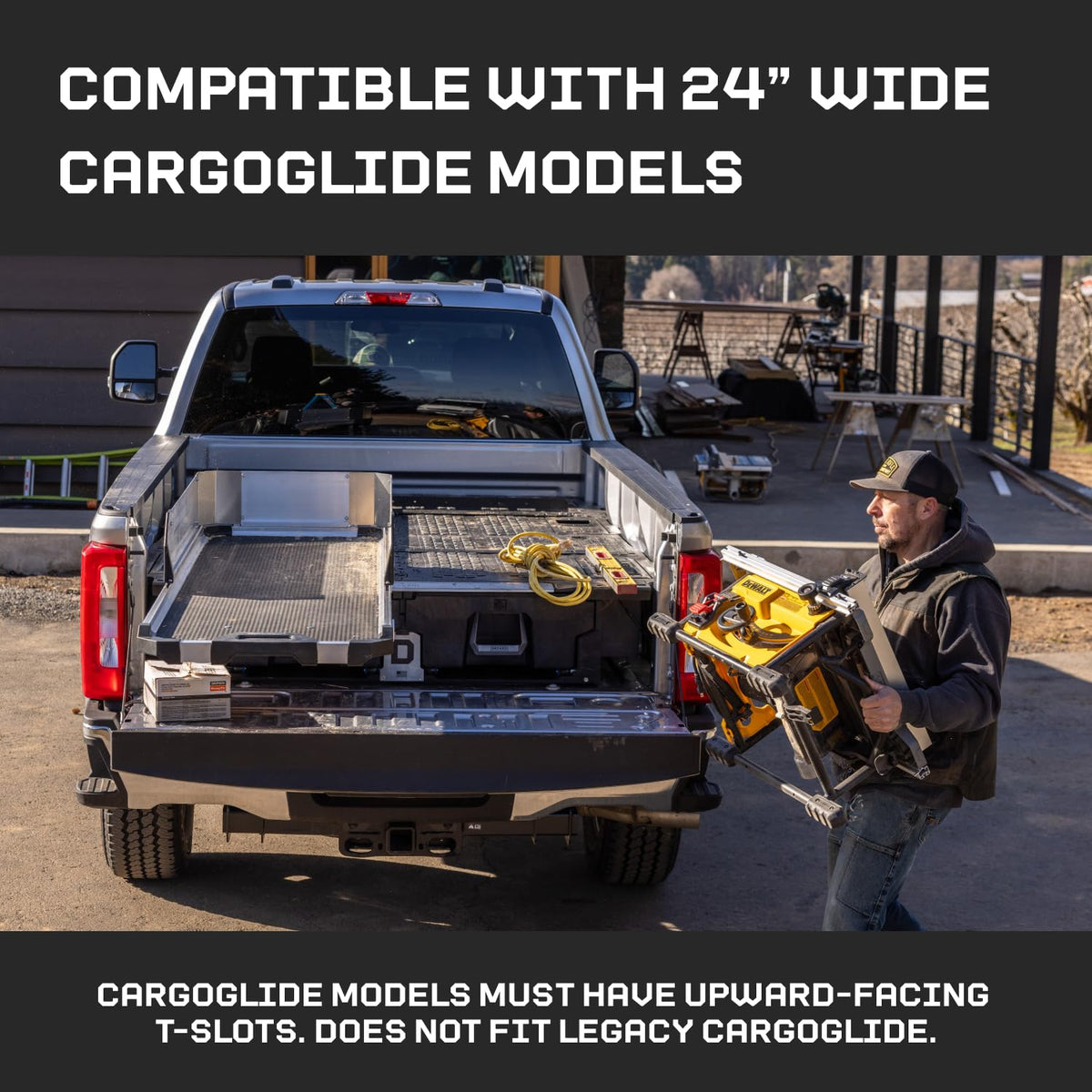 CARGOGLIDE C0040-HS24-ALM High Sides Kit for 24" CargoGlide Models – Side Rail Extension Panels for Added Cargo Containment Truck