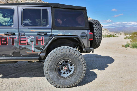 FABTECH FTS24213 Fabtech FTS24213 Tube Fenders 4.5 in. Wide Rear Steel Texture Black Tube Fenders