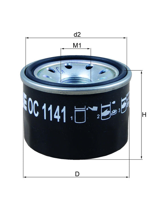 Mahle OC1141 OC 1141 Engine Oil Filter