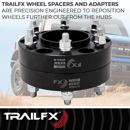 TRAILFX W655006B Trailfx W655006B HUB CENT SPCR BLK 6X5.5 12X1.5 FORD