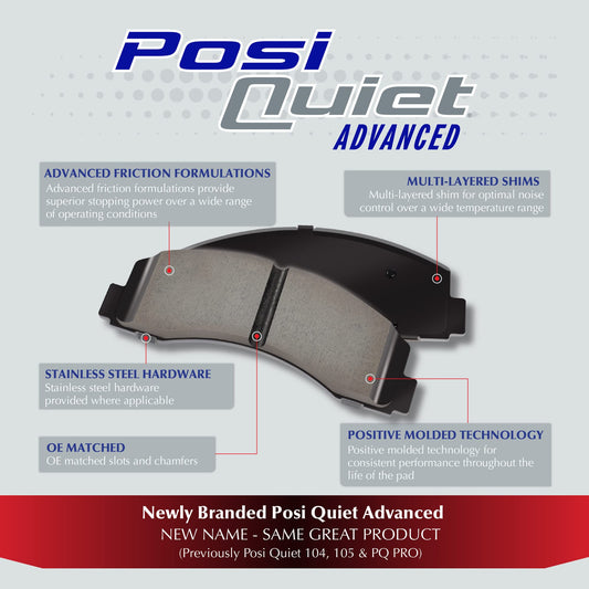 Centric Parts 105.17360 Posi Quiet Premium Ceramic Disc Brake Pad Set