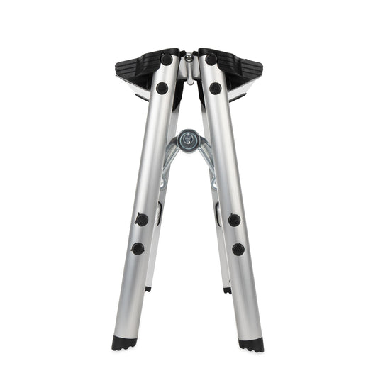 CAMCO 43672 Camco Folding Metal Step Stool - Perfect for Hard to Reach Areas in Kitchens and Closets, Great as a Truck Stool, Folds for Easy Storage (43672), Silver,One Size