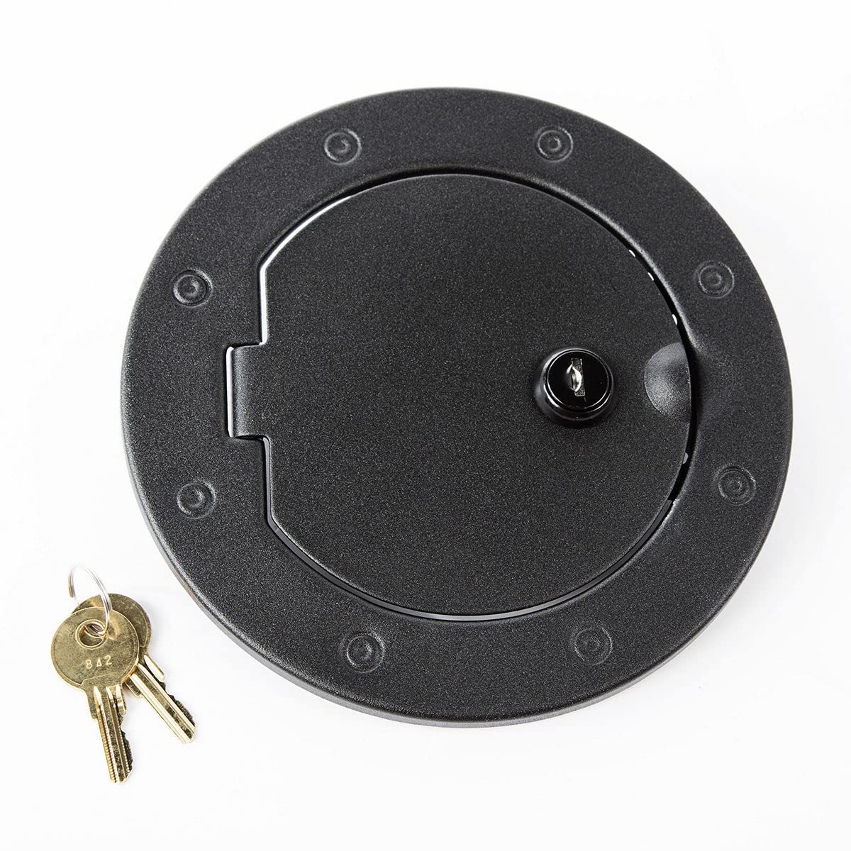 RUGGED RIDGE 11229.06 Rugged Ridge | Gas Cap Door, Locking, Textured Black | 11229.06 | Fits 2007-2018 Jeep Wrangler JK/JKU