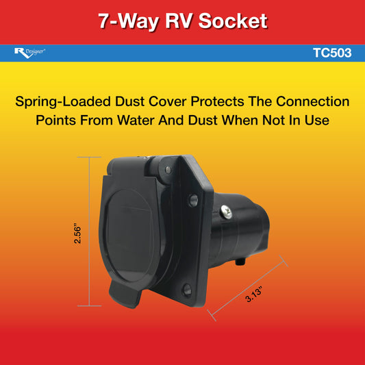RV DESIGNER TC503 RV Designer TC503-7-Way RV Socket Blade Trailer Connector, Trailer End