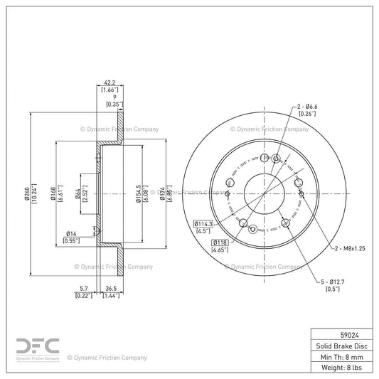 Dynamic Friction 604-59024 Rear Brake Rotor