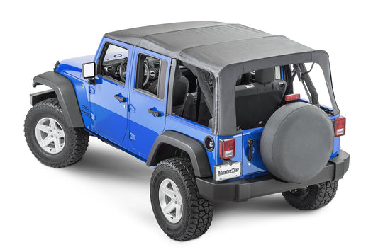 MASTERTOP 15101435 MasterTop Fabric Only Soft Top - Fits Jeep Wrangler JK 4-Door 2007-2009 - Jeep Soft Tops for Wrangler 4 Door Jeep Wrangler Soft Top 4 Door Jeep JKU Soft Top (Fabric Only, Black Diamond)