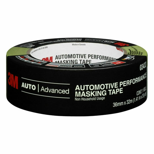 3M 03433 36 mm x 32 m Automotive Performance Masking Tape, 5 Pack