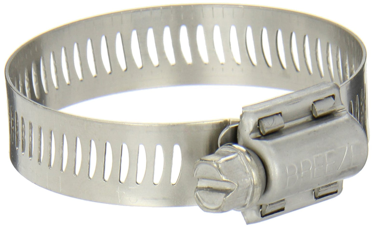 BREEZE 62028H Breeze-62028H Power-Seal Stainless Steel Hose Clamp, Worm-Drive, SAE Size 28, 1-5/16" to 2-1/4" Diameter Range, 1/2" Bandwidth (Pack of 10)