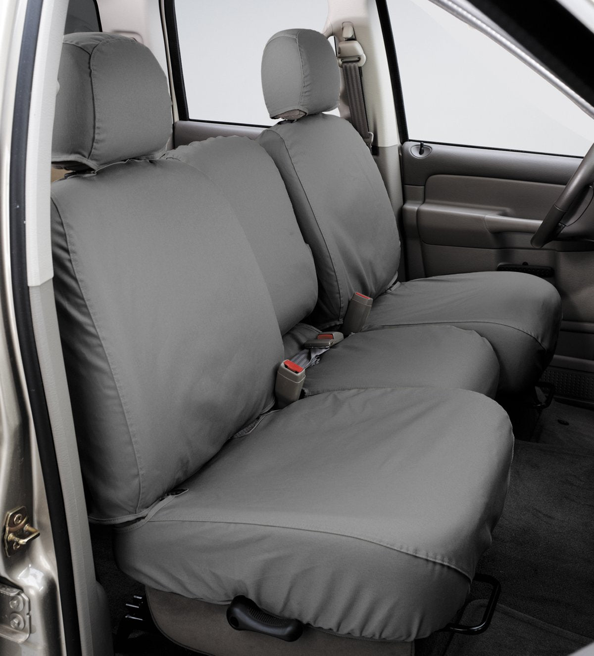 Covercraft SS3359PCGY Covercraft Custom-Fit Front Bench SeatSaver Seat Covers - Polycotton Fabric, Grey