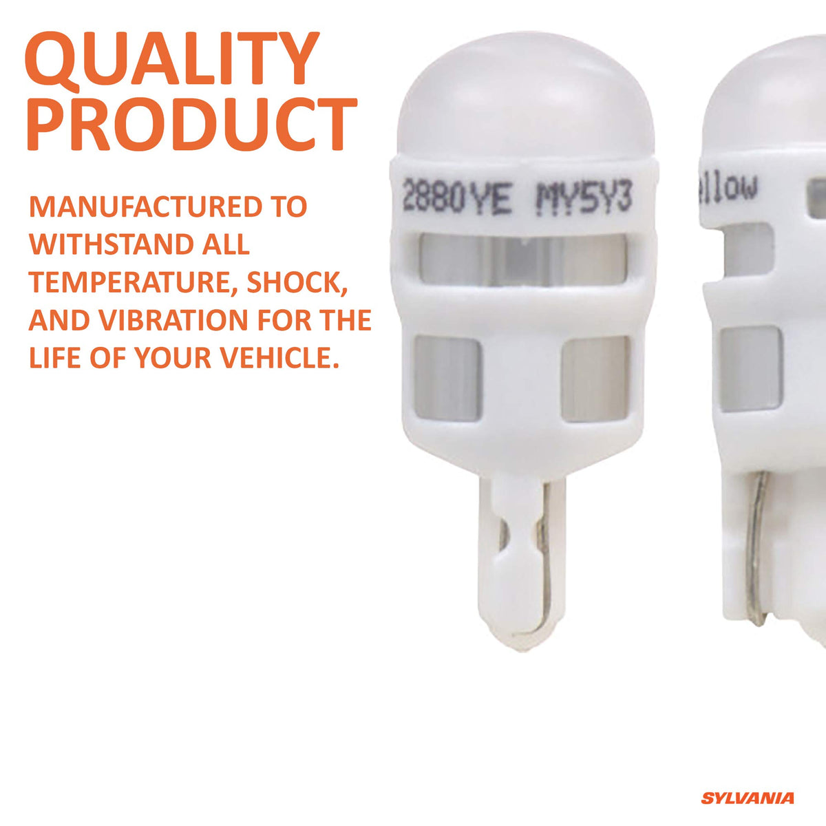 SYLVANIA 194ALED.BP SYLVANIA - 194 T10 W5W ZEVO LED Amber Bulb - Bright LED Bulb, Ideal for Interior Lighting (Contains 1 Bulb)