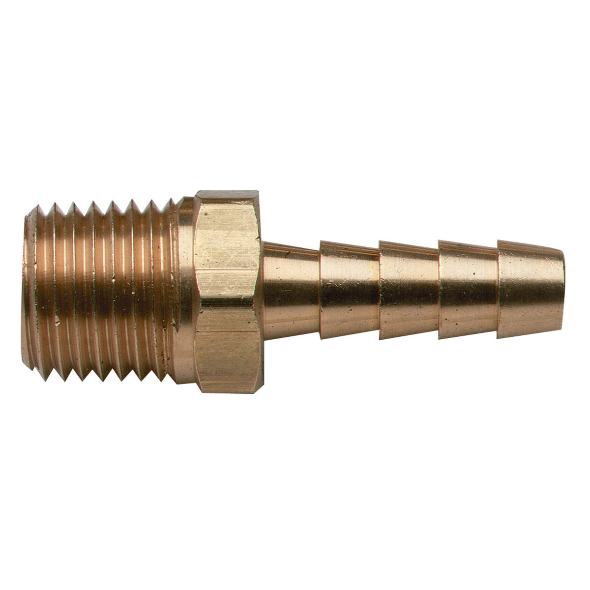MOELLER 033405-10 Moeller Brass Fuel Line Hose Barb (1/4" NPT x 3/8") with Male Threads