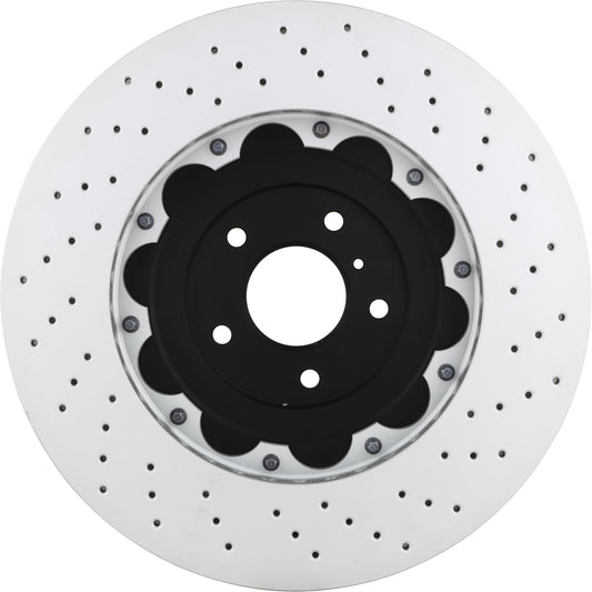 BREMBO 09A18713C02 Brembo 09.A187.13 Floating two piece UV Coated Pillar Vented drilled Front Brake Rotor NISSAN OE# 40206JF20A