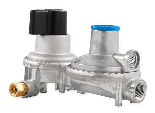 CAMCO 59005 Camco Propane Double-Stage Auto-Changeover Regulator | Features Auto Switch Over from Empty to Full Propane Tank | Ideal for Refilling Propane Supplies for RVing, Camping, Grilling, and More (59005)