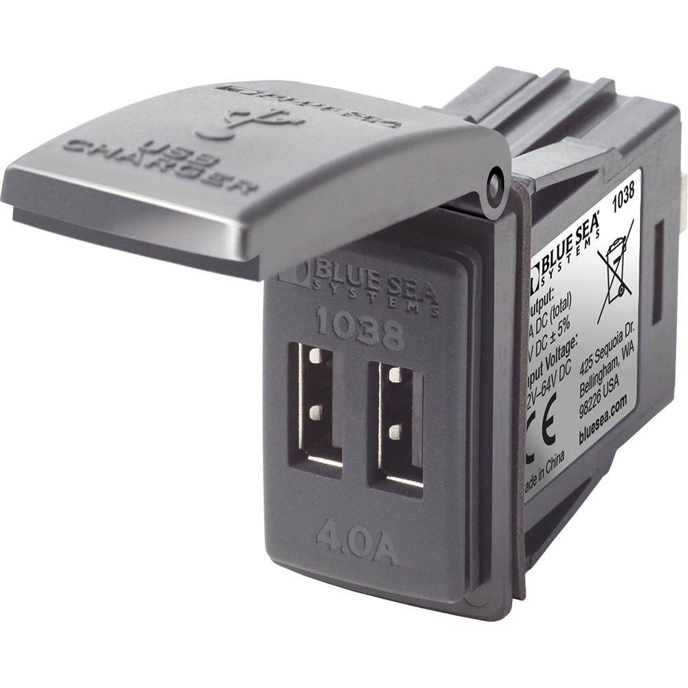 Blue Sea Systems 1038 Blue Sea 1038 48V Dual USB Charger Contura Switch Mount
