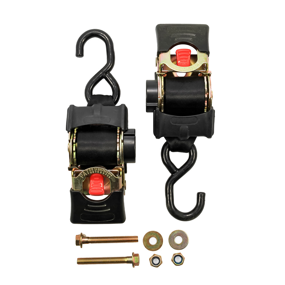 Camco 50030 Camco Retractable Tie Down Straps - 2" Width 5.5' Bolt On