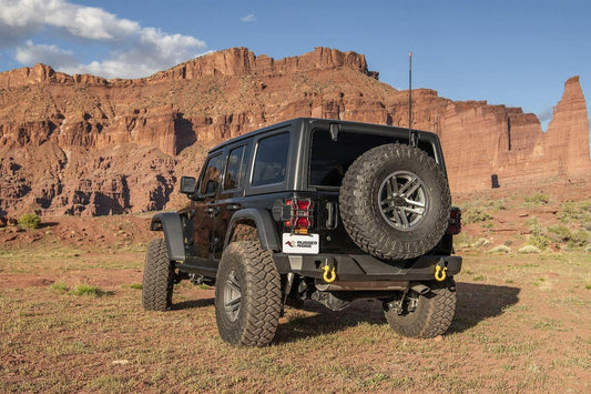 RUGGED RIDGE 11540.36 Rugged Ridge HD Bumper - Fits Rear 2018–2025 Jeep Wrangler JL - Full-Width - Trail-Tested Steel Construction - Off-Road Ready Exterior Accessory - Black
