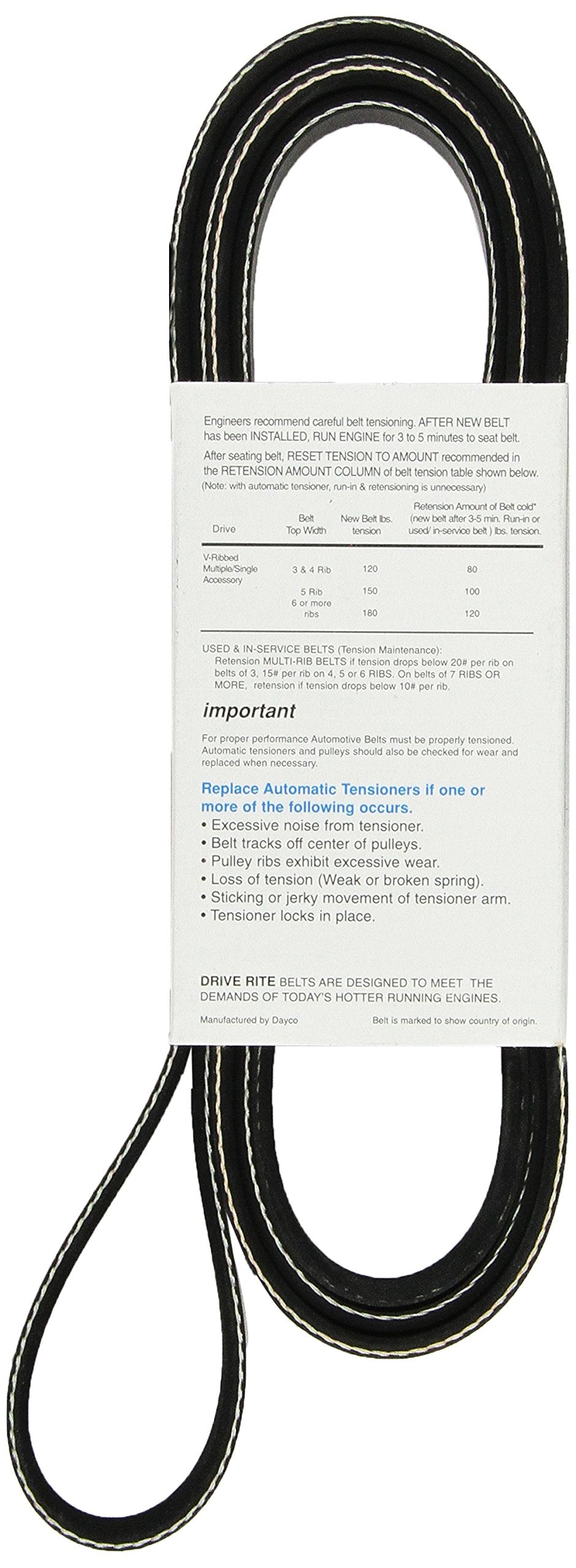 Dayco 5060980DR Auto Extra Serpentine Belt