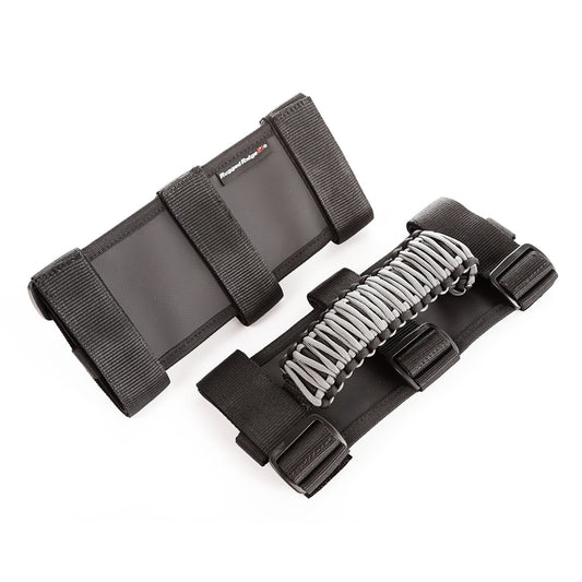 RUGGED RIDGE 13505.32 Rugged Ridge Grab Handles for Jeep Wrangler/Gladiator | Nylon, Black/Grey | 13505.32 | Fits 1955-2018 Jeep CJ/ Wrangler YJ/TJ/JK/JL/ Gladiator JT