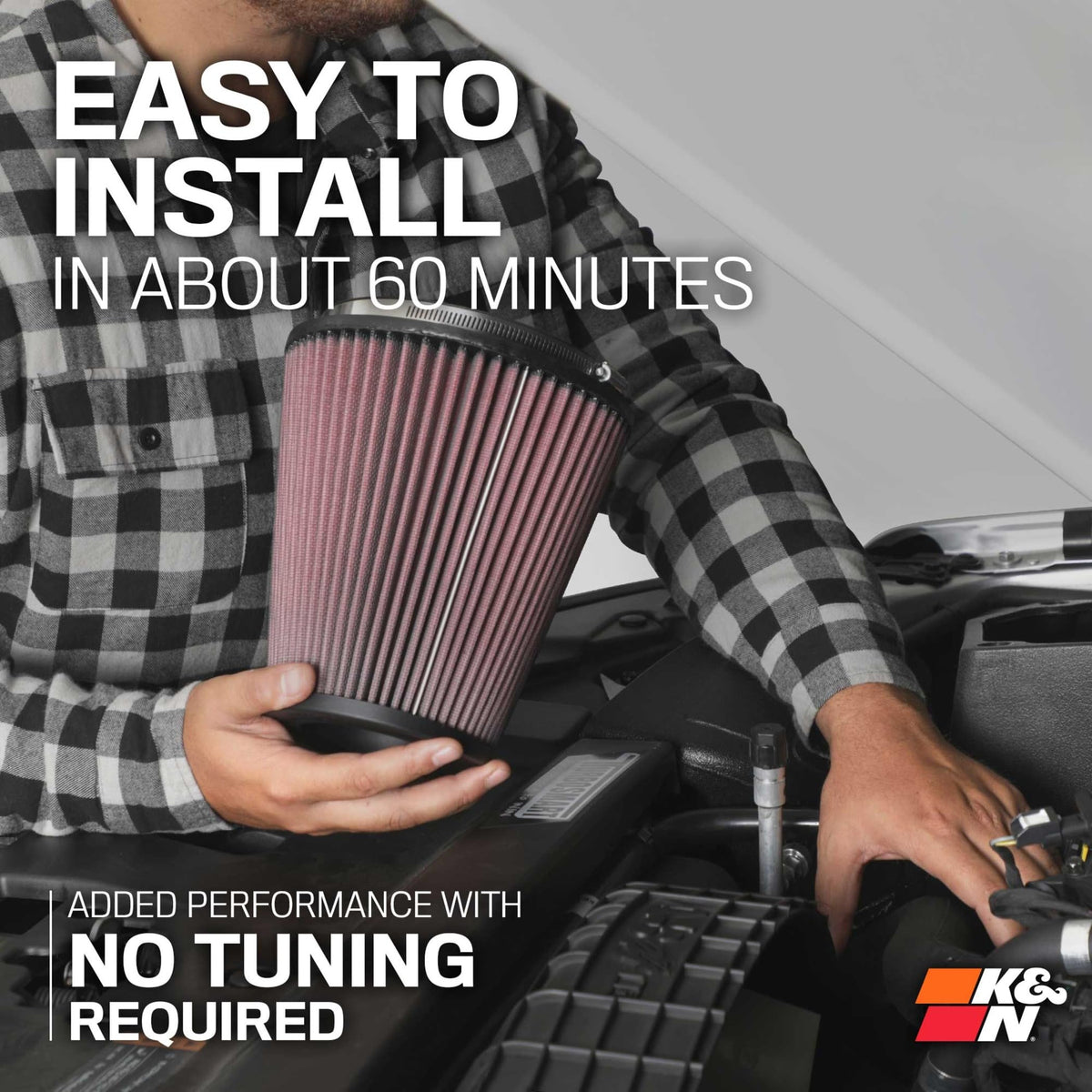 K&N FILTER 77-3103KC K&N Cold Air Intake System: High-Flow Air Filter, Increase Performance & Towing: Compatible with 2020-2026 Chevrolet/GMC: Silverado 2500 & 3500, Sierra 2500 & 3500, 77-3103KC