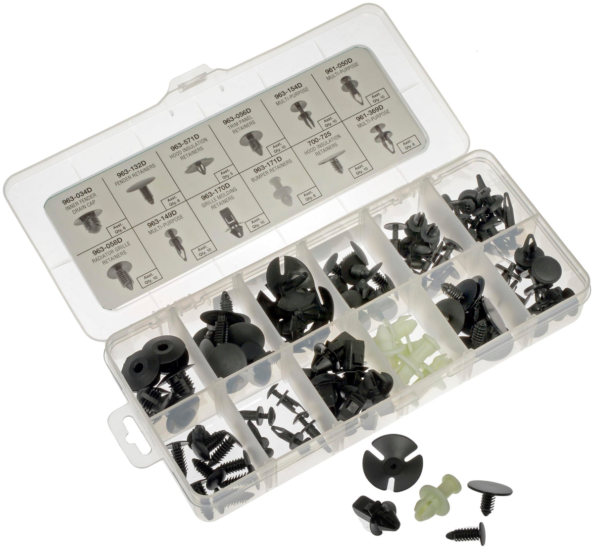 Dorman 030-743 Body Fastener Tech Tray, 95 Piece Universal Fit