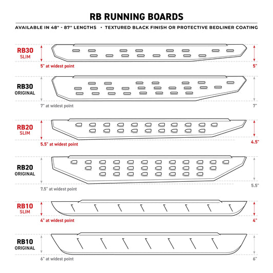 GO RHINO 69613157T RealTruck RB30 Running Boards & Brackets | Galvanized Steel, Protective Bedliner Coating | 69613157T | Fits 2021-2026 Ford Bronco 2-Door (Excludes Bronco Sport)