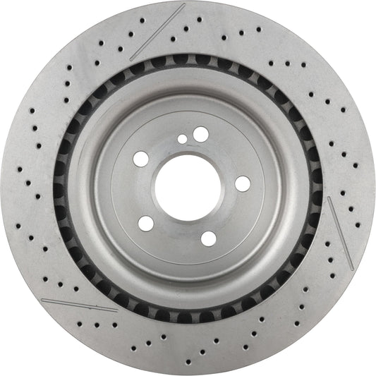 BREMBO 09B87911C02 Brembo 09.B879.11 UV Coated Pillar Vented drilled + Slotted Rear Brake Rotor MERCEDES-BENZ OE# A2314230212
