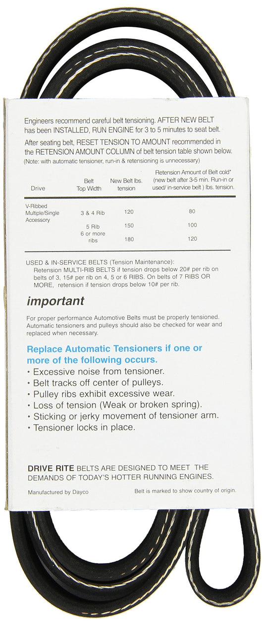Dayco 5060665DR Drive Rite Serpentine Belt