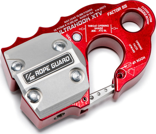 FACTOR 55 00382 Factor 55 UltraHook XTV Rope Guard for Synthetic Rope Protection, for XTV Powersport Vehicles, Silver