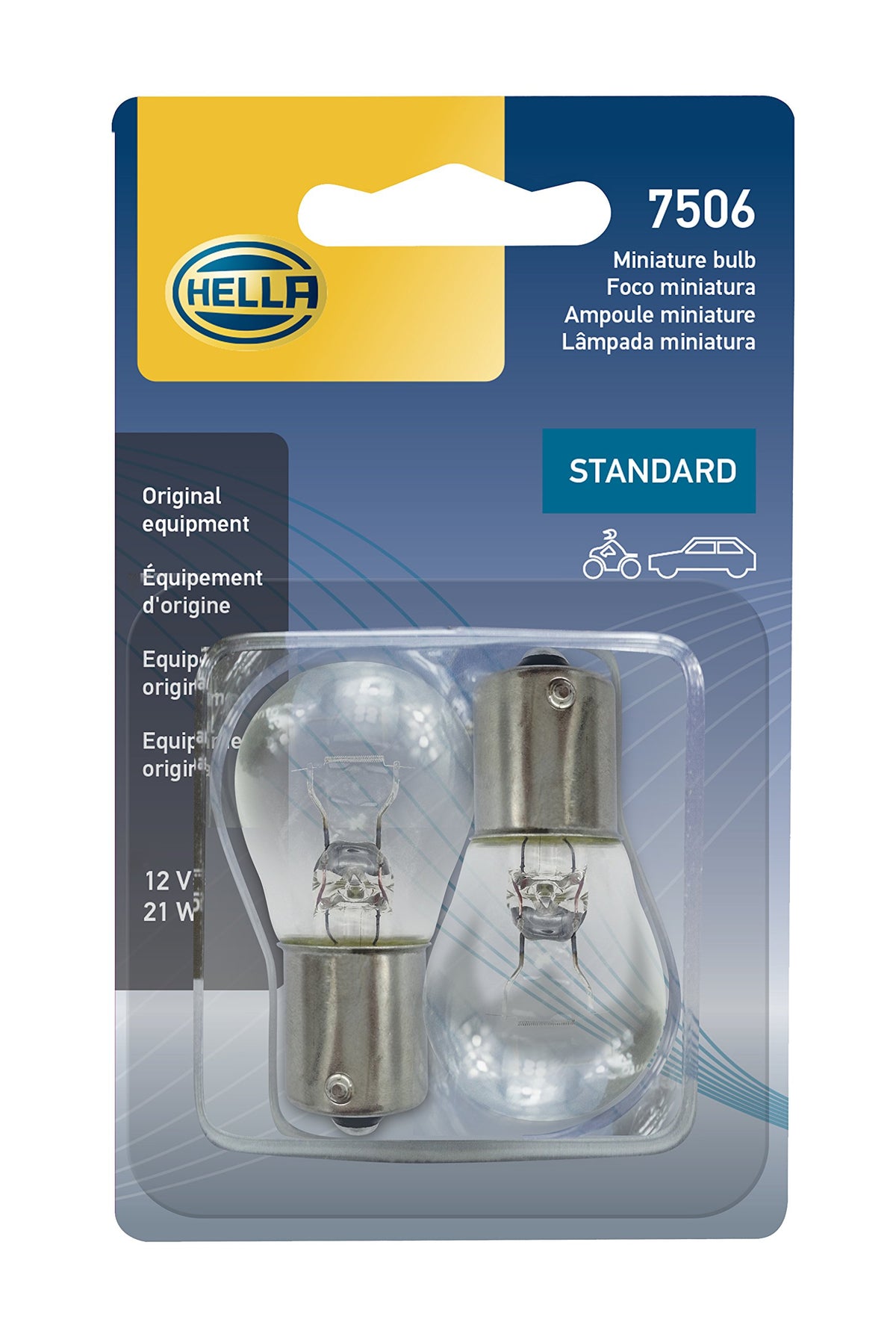 Hella 7506TB BULB 7506 12V 21W BA15S S8 (2