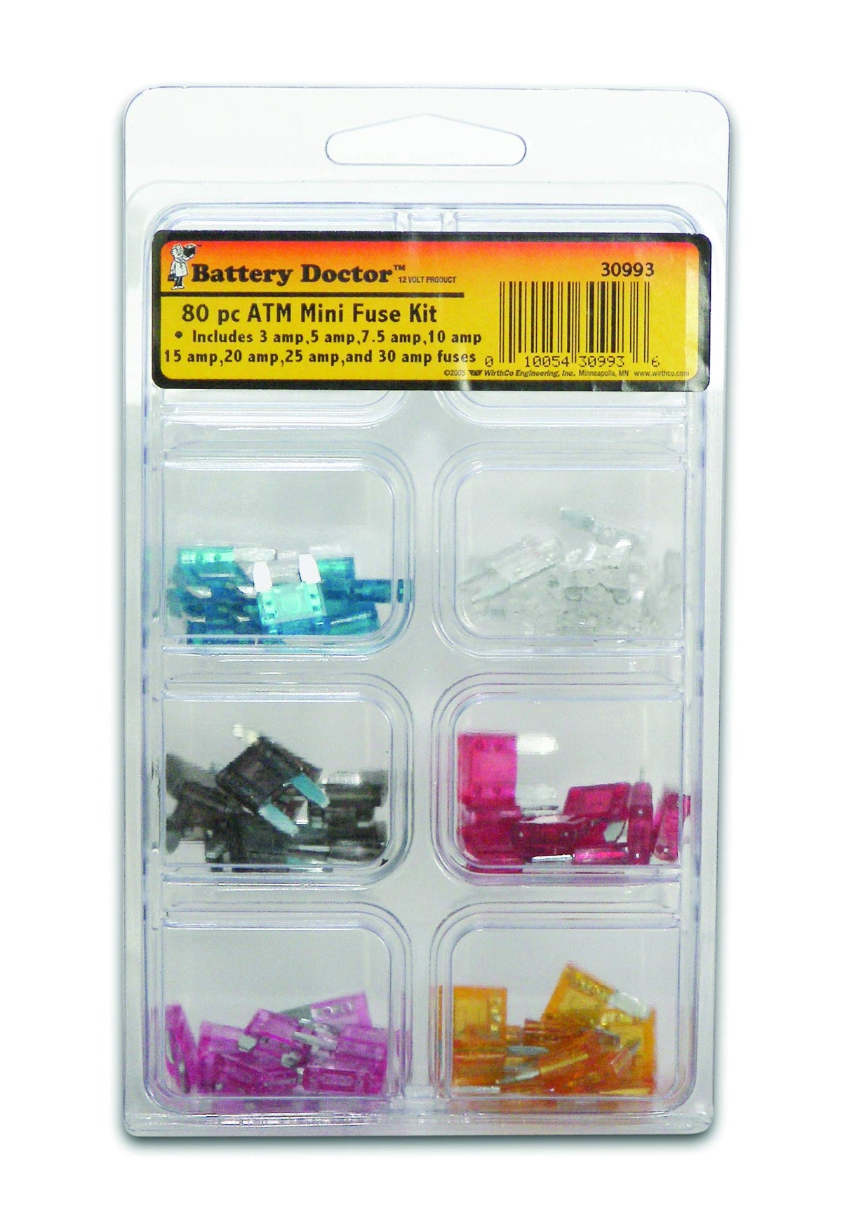 WIRTHCO 30993 WirthCo 30993 Battery Doctor ATM Mini-Fuse Kit - 80 Piece
