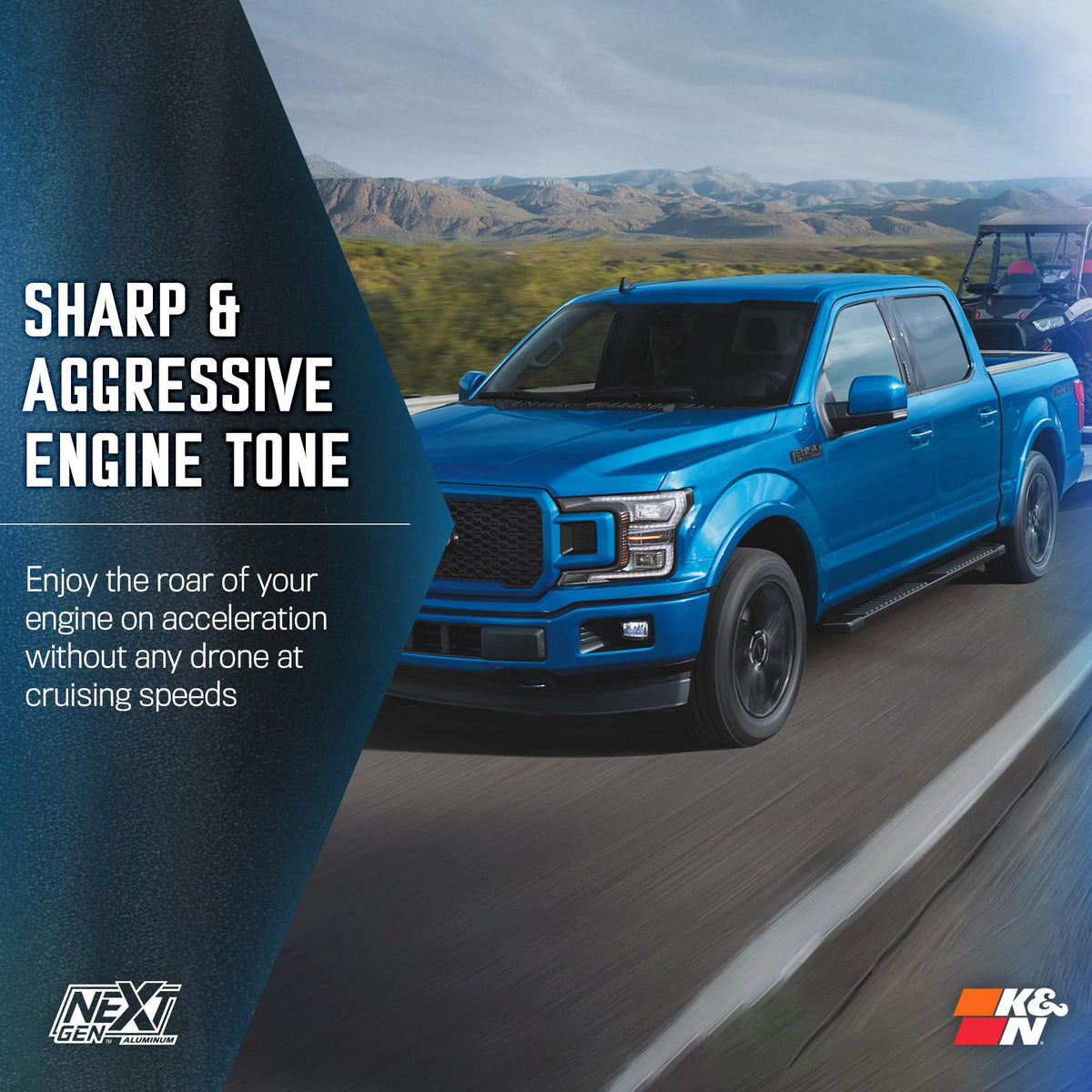 K&N FILTER 70-2591 K&N NextGen Aluminum Cold Air Intake System: High-Flow Cotton Filter: Compatible with 2015-2025 FORD F150; 70-2591