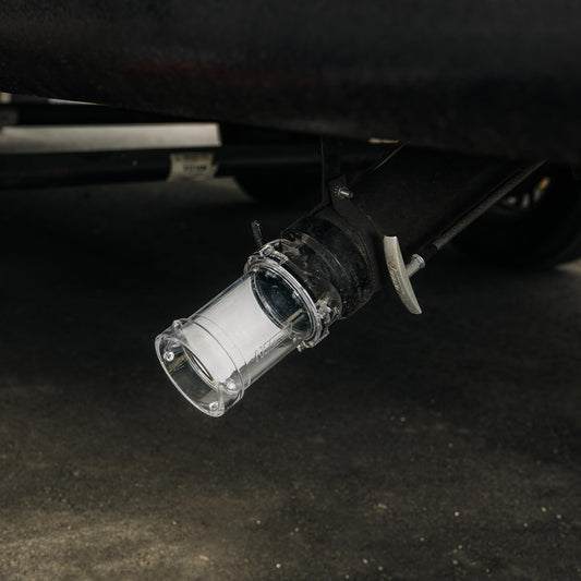 CAMCO 39572 Camco Clear RV Sewage Hose Adapter - Extend Your Sewer Hose Outlet & See When the System is Fully Rinsed - Camper Sewer Hose Extender Measures 5 Inches (39572)
