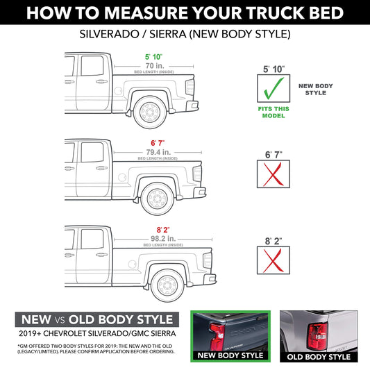RealTruck UC1178L-41 RealTruck UnderCover Elite LX One-Piece Truck Bed Tonneau Cover – UC1178L-41 – Fits 2019 - 2025 Chevy Silverado 1500 41(GBA)(WA8555) - Black (does not fit Carbon Bed) 5' 10" Bed (69.9")