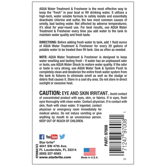 STAR BRITE 097008 STAR BRITE Water Treatment & Freshener for Potable Water Systems
