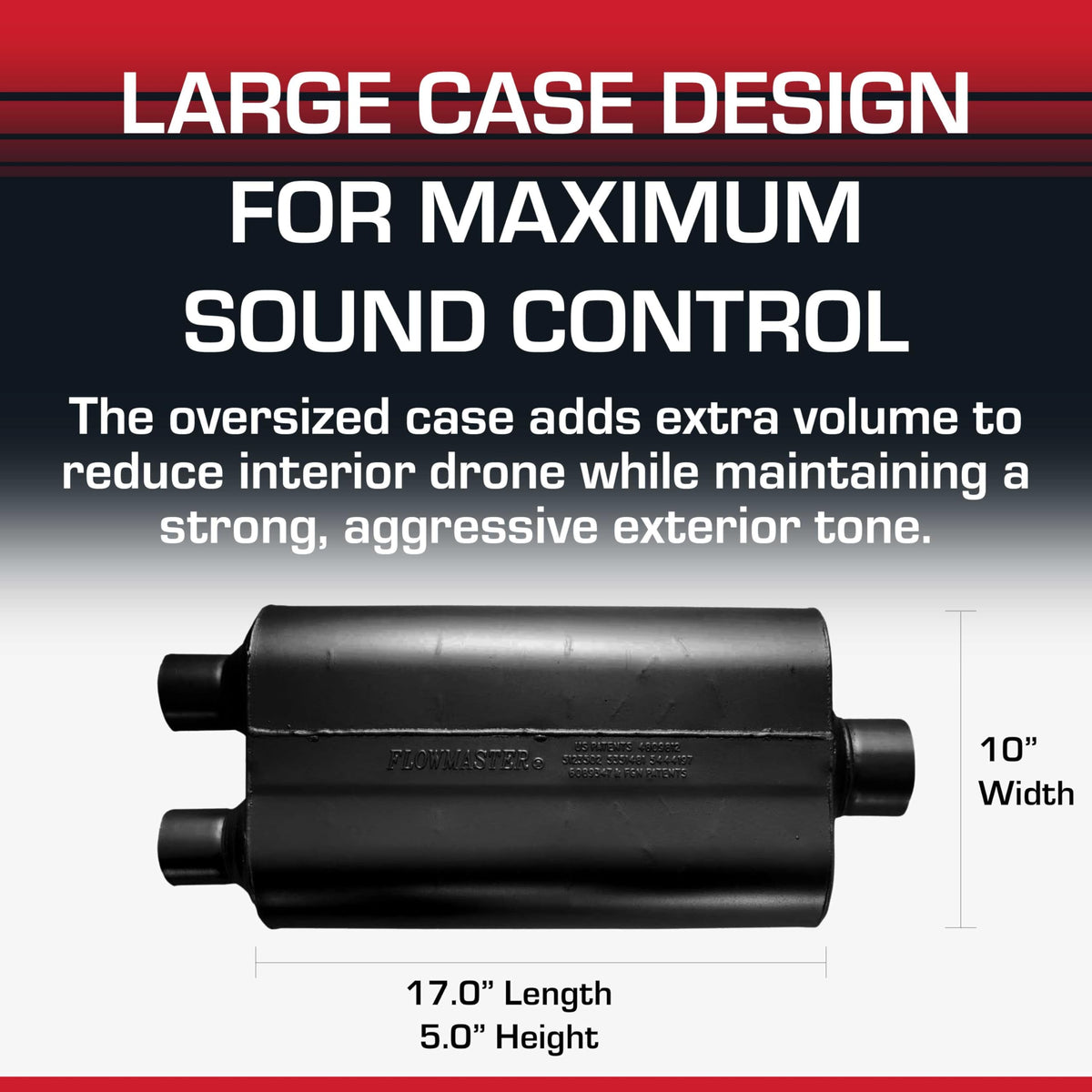 FLOWMASTER 524553 Flowmaster Super 50 Series Muffler – Dual In 2.25" / 3.00" Center Out