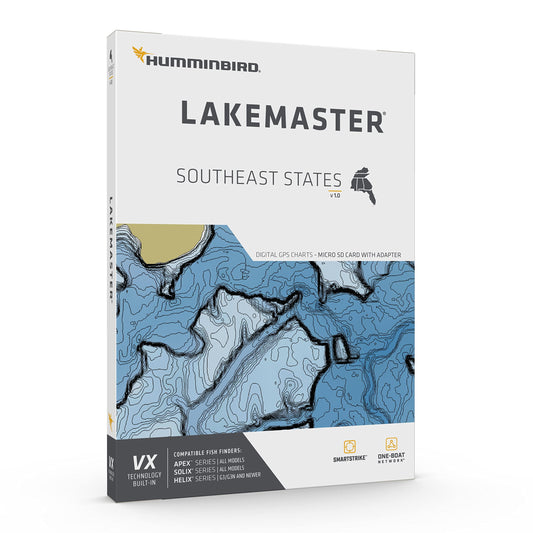 HUMMINBIRD 601008-1 Humminbird LakeMaster Southeast States V1 Map SD Card for Fish Finders