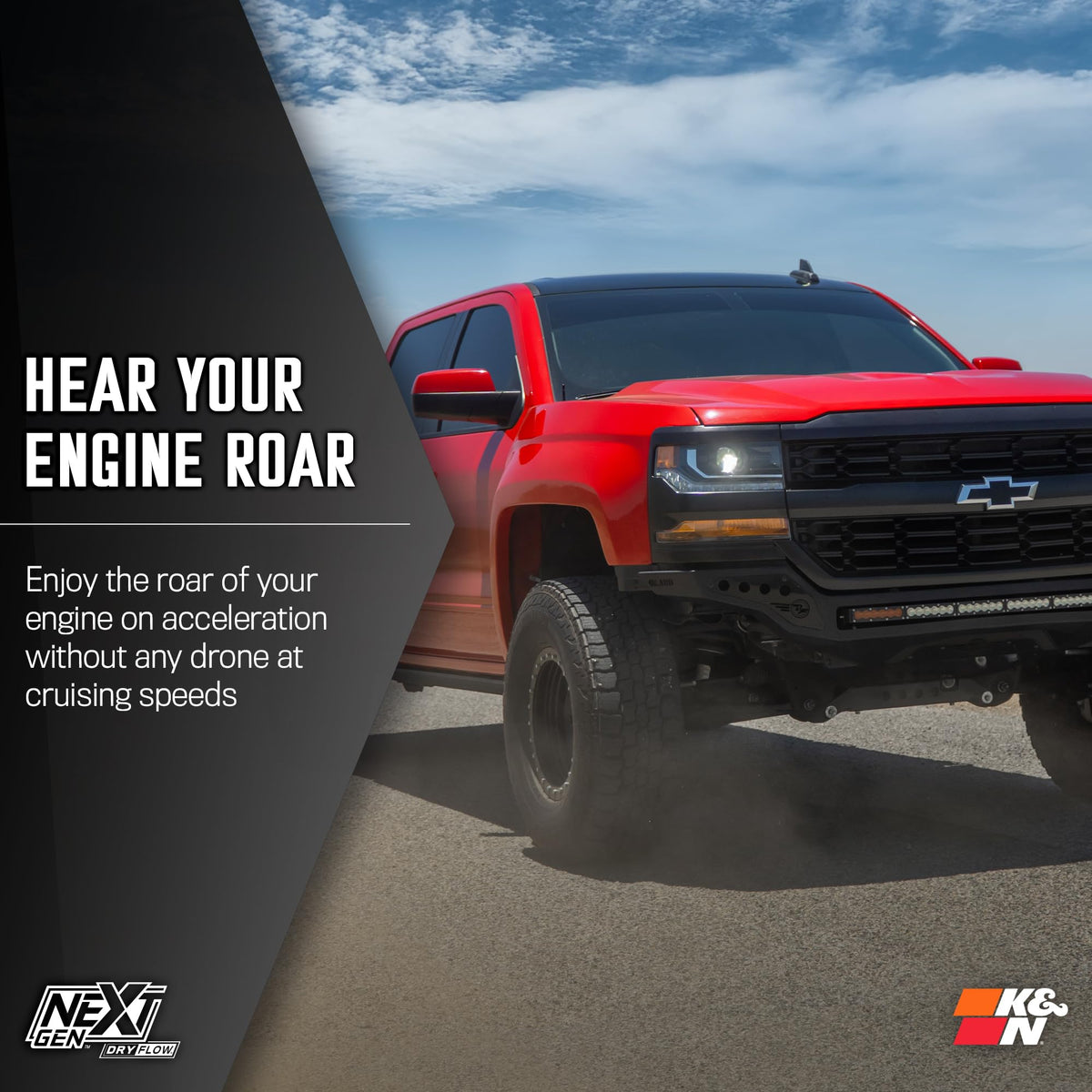 K&N FILTER 50-3082D K&N NextGen Cold Air Intake System: Dry-Flow Cotton Filter: Compatible with 2014-2020 CADILLAC/CHEVRLOET/GMC Escalade; Silverado 1500; Suburban; Tahoe; Sierra 1500; Yukon; Yukon XL; 50-3082D