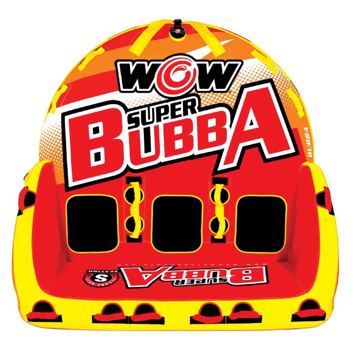 WOW SPORTS 17-1060 WOW Sports Super Bubba Hi-Vis Towable Deck Tube - 1-3 Person