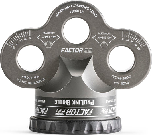 FACTOR 55 00220-06 Factor 55 Prolink Bridle 3 Individual Shackle Mount Holes, Capacity: 16,000 lbs - Gray