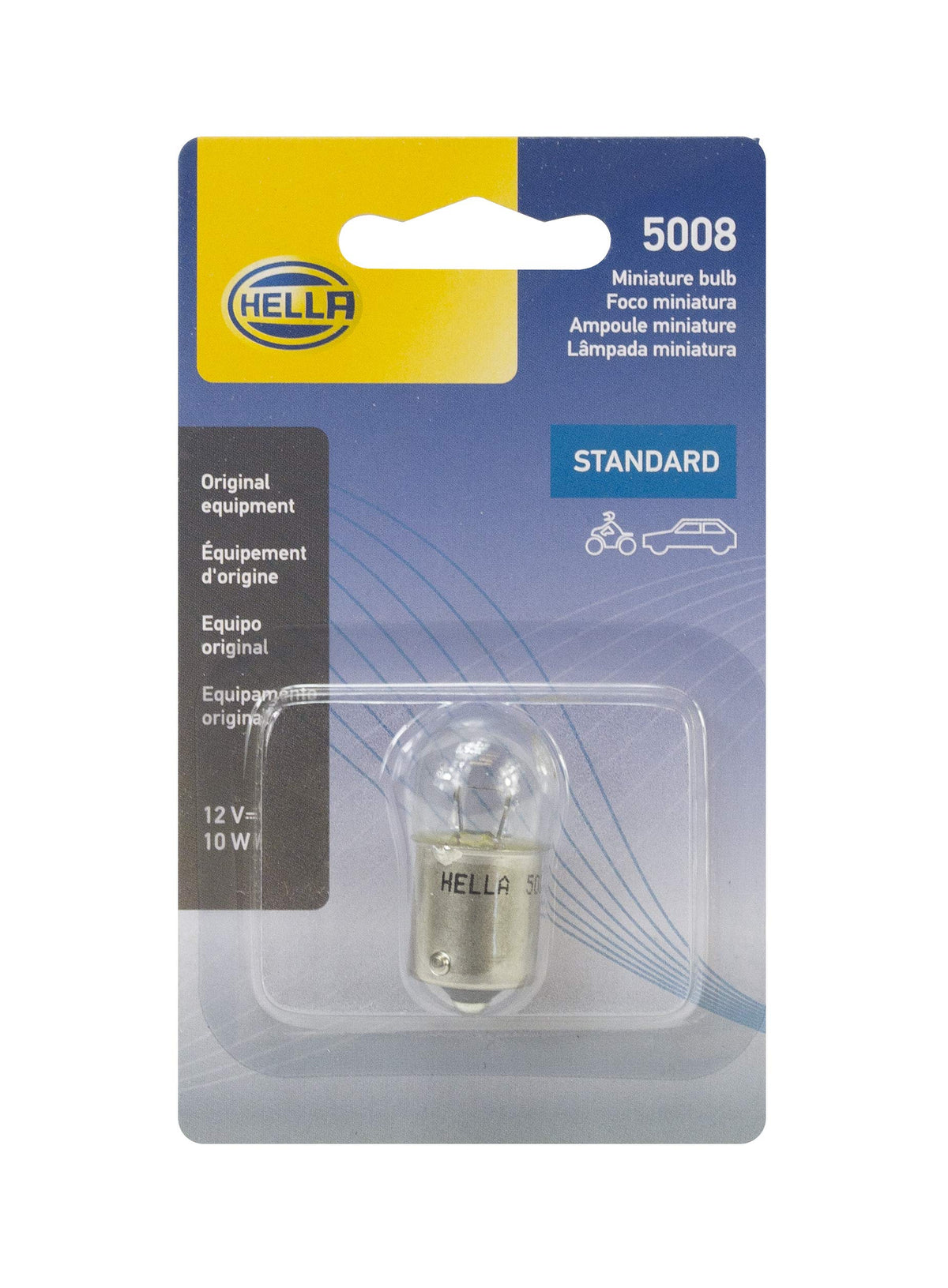 Hella 5008SB Bulb 5008 12V 10W Ba15S B6 Sb, Multi