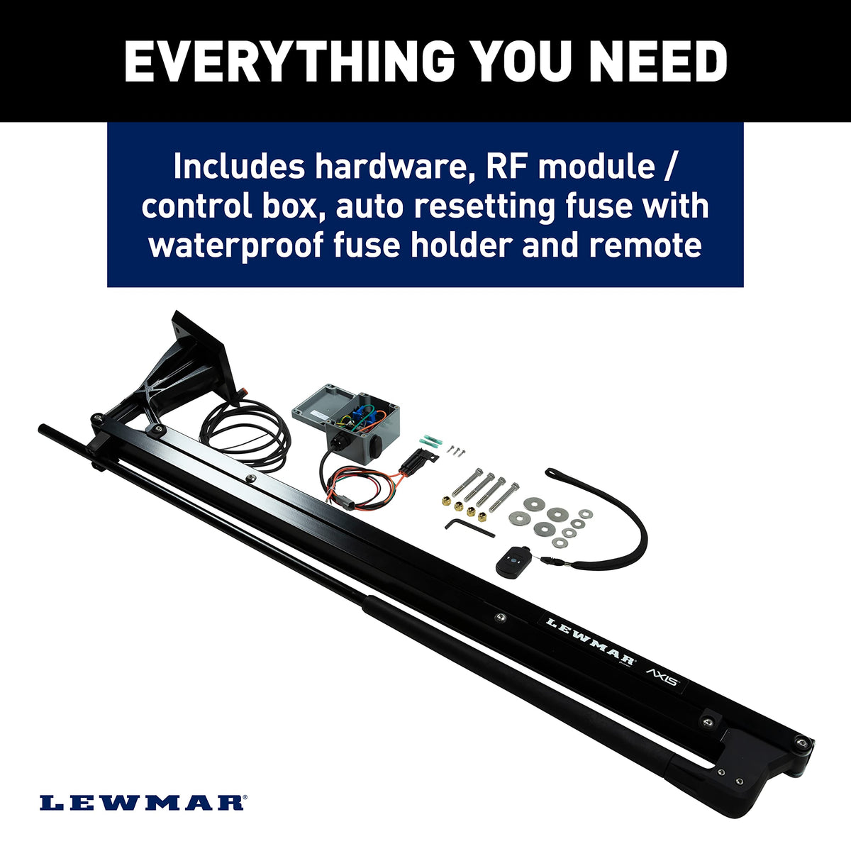 LEWMAR 69600944 Lewmar Axis 8' Electric Shallow Water Anchor with Remote, Black, 69600944
