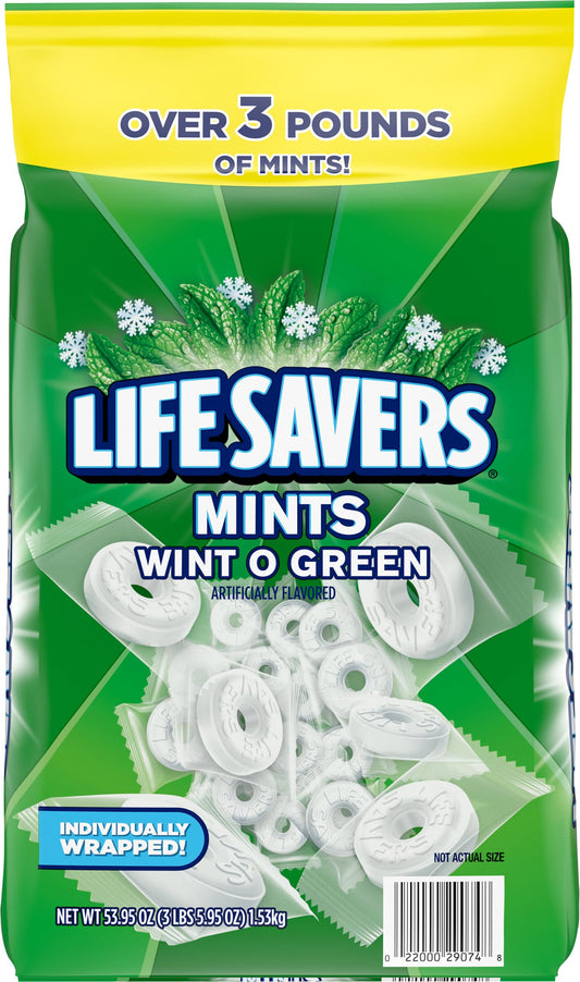 Life Savers Life Savers Wint-O-Green Mints, Bulk Hard Candy, 53.95 oz Bag
