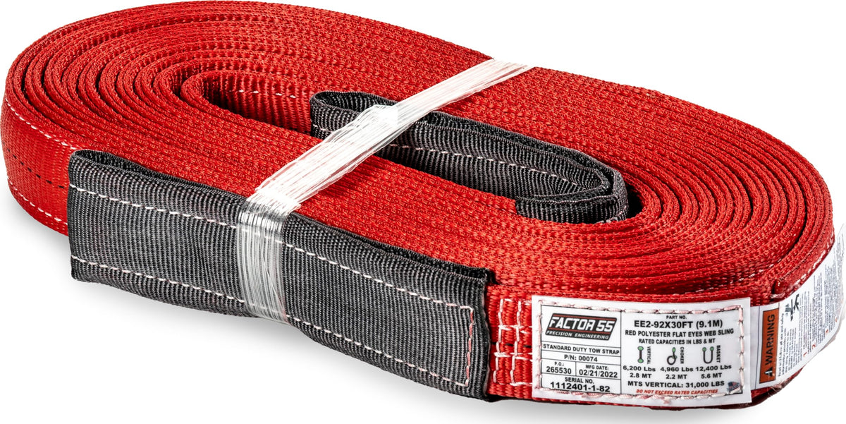 FACTOR 55 00074 Factor 55 Standard Duty Double-Ply Tow Strap, 2" Width x 30' Length, 31,000 lbs. Maximum Breaking Strength