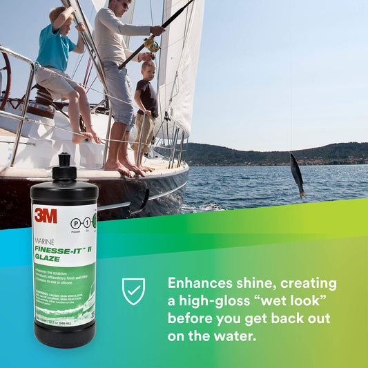 3M 30344 3M Marine Finesse-it II Glaze (35928) – for Polishing Boats and RVs – 1 Quart