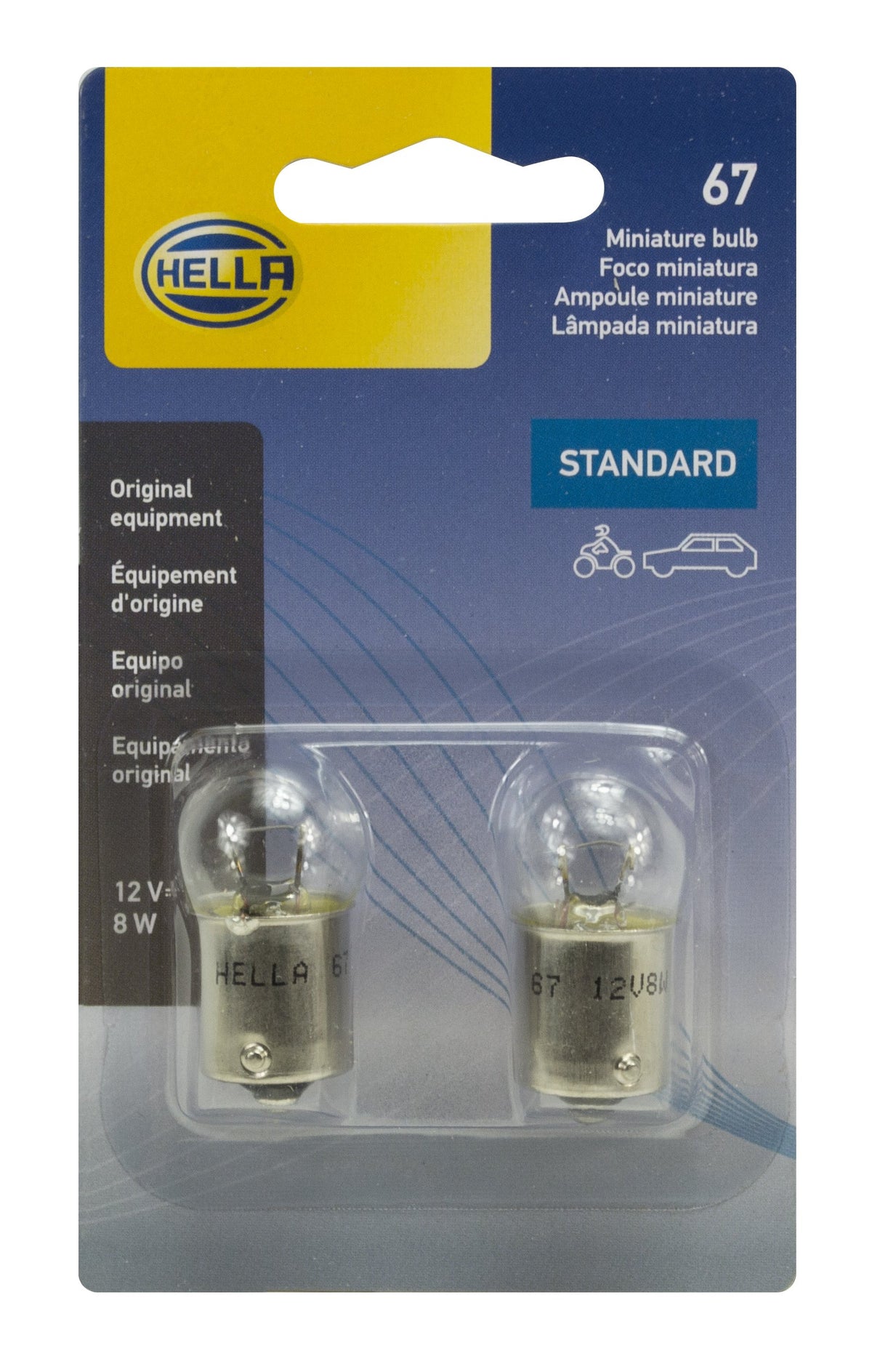 Hella 67TB Bulb 67 12V 8W 4Cp Ba15S G6 (2), Multi