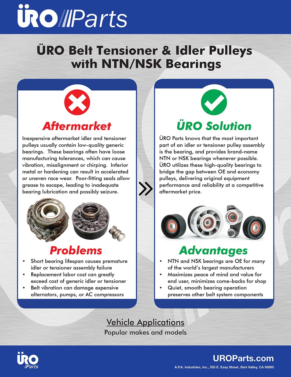 URO Parts 038903315AE Accessory Belt Tensioner