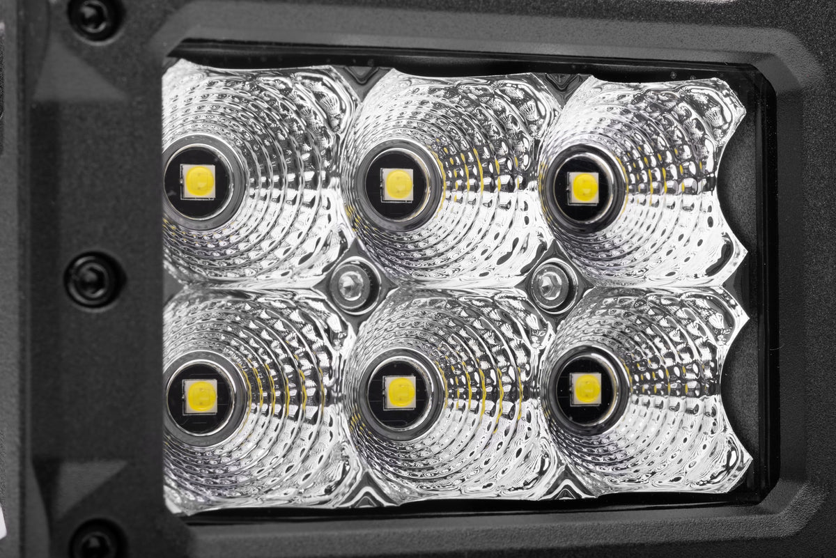 GO RHINO 753003023FBS Go Rhino Xplor Lighting: Bright Series 4x3 Rectangle Flood Light Kit (Pair) | Surface Mount (Threaded Stud Mount) Aluminum, Black | 753003023FBS